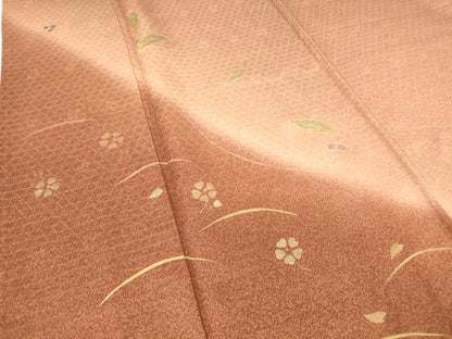 平和屋着物▽訪問着　単衣　舞花文　暈し染め　金彩　正絹　逸品　DAAV5762az