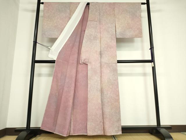 平和屋着物▽上質な小紋 単衣 草葉文 正絹 逸品 DAAV5763az