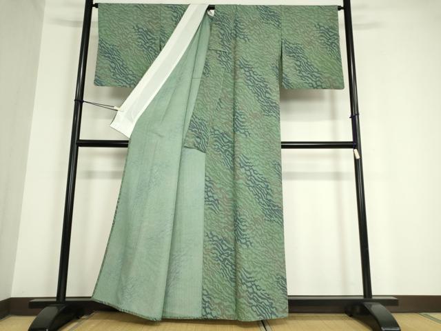 平和屋着物▽上質な小紋 単衣 変わり縞 正絹 逸品 DAAV5769az