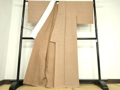 平和屋着物▽上質な紬 単衣 子持ち縞 正絹 逸品 未使用 DAAV5773az