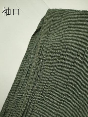 平和屋着物＊夏物　男性　織物の名産　近江ちぢみ　縞　キングサイズ　綿麻　逸品　DAAV5781az