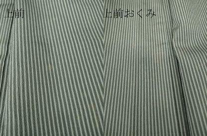 平和屋着物▽男性　本塩沢　単衣　縞　キングサイズ　正絹　逸品　DAAV5789az