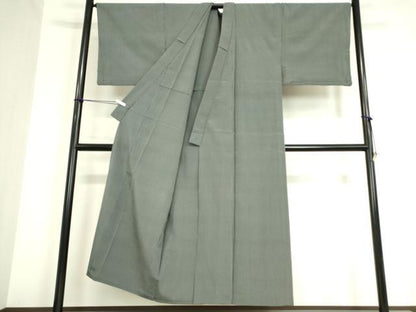 平和屋着物▽男性　本塩沢　単衣　縞　キングサイズ　正絹　逸品　DAAV5789az