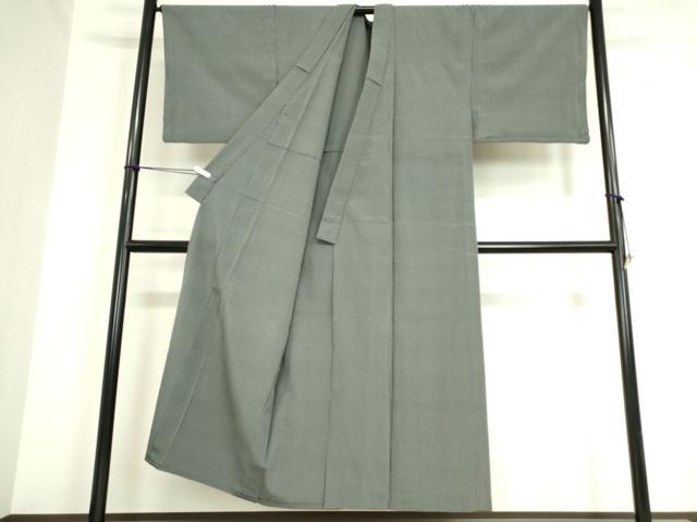 平和屋着物▽男性　本塩沢　単衣　縞　キングサイズ　正絹　逸品　DAAV5789az