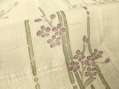 平和屋着物▽訪問着 単衣 生紬 霞枝花文 正絹 逸品 DAAV5791az