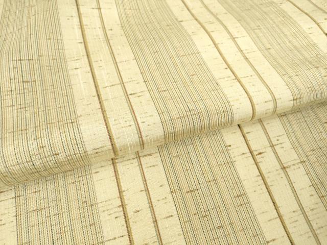 平和屋着物▽ぜんまい紬 単衣 縞 正絹 逸品 DAAV5794az