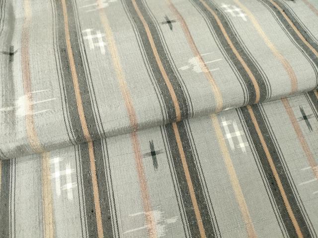平和屋着物▽上質な紬 単衣 燕絣間道 正絹 逸品 DAAV5798az