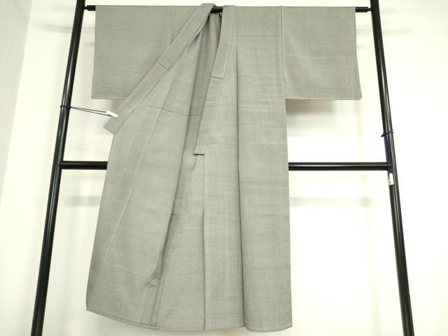 平和屋着物▽男性 本塩沢 単衣 総詰め 110亀甲 正絹 逸品 未使用 DAAV5802az