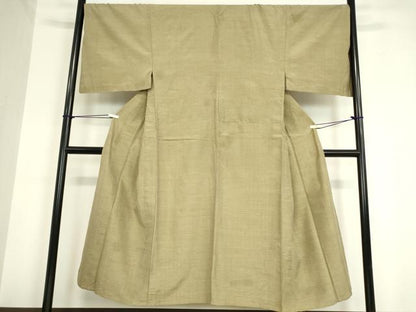 平和屋着物▽男性 紬 単衣 油色 キングサイズ 正絹 逸品 DAAV5803az