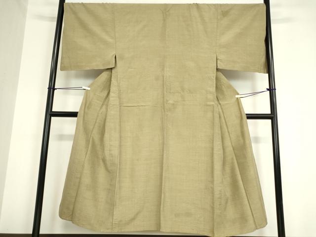 平和屋着物▽男性 紬 単衣 油色 キングサイズ 正絹 逸品 DAAV5803az