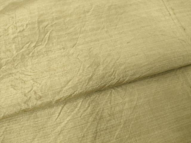 平和屋着物▽男性 紬 単衣 油色 キングサイズ 正絹 逸品 DAAV5803az