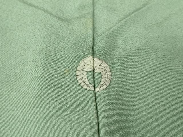平和屋着物▽上質な色無地 単衣 千草色 正絹 逸品 DAAV5808az