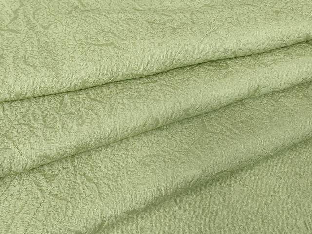 平和屋着物▽上質な色無地 単衣 霞地紋 山葵色 正絹 逸品 未使用 DAAV5810az