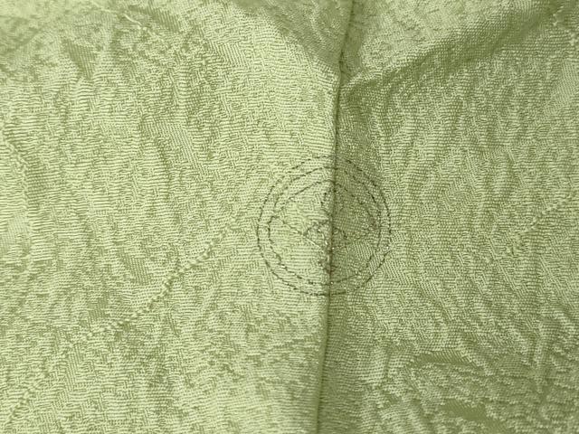 平和屋着物▽上質な色無地 単衣 霞地紋 山葵色 正絹 逸品 未使用 DAAV5810az
