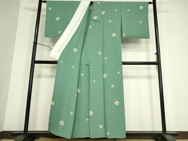 平和屋着物▽上質な小紋 単衣 舞花文 正絹 逸品 DAAV5811az