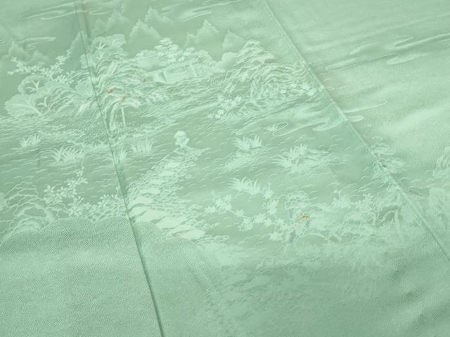 平和屋着物▽訪問着 単衣 刺繍 風景樹林文 金糸 正絹 逸品 未使用 DAAV5812az