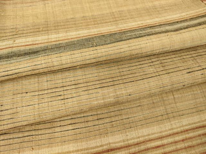 平和屋着物▽上質な紬　単衣　横段文　正絹　逸品　DAAV5813az