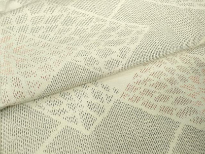 平和屋着物▽上質な紬 単衣 檜垣花文 正絹 逸品 DAAV5815az