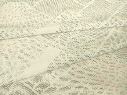 平和屋着物▽上質な紬 単衣 檜垣花文 正絹 逸品 DAAV5815az