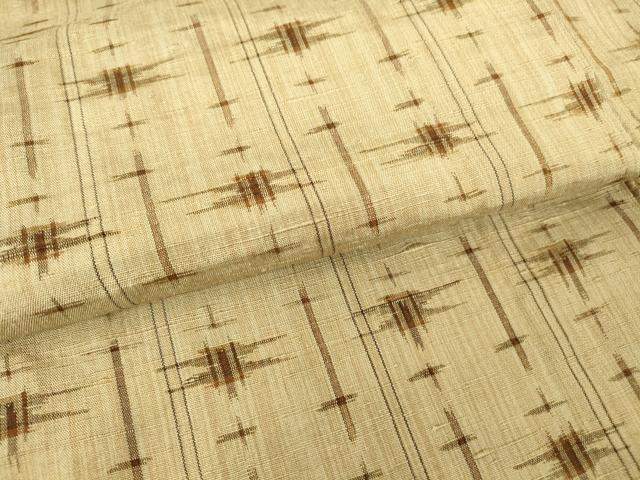平和屋着物▽上質な紬 単衣 絣文 正絹 逸品 DAAV5822az