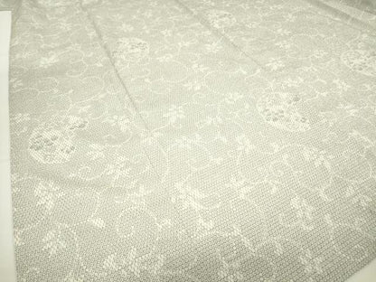 平和屋着物▽本塩沢　単衣　花唐草文　110亀甲　正絹　逸品　DAAV5823az