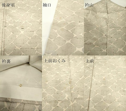 平和屋着物▽上質な小紋 単衣 紬地 石畳文 正絹 逸品 DAAV5824az