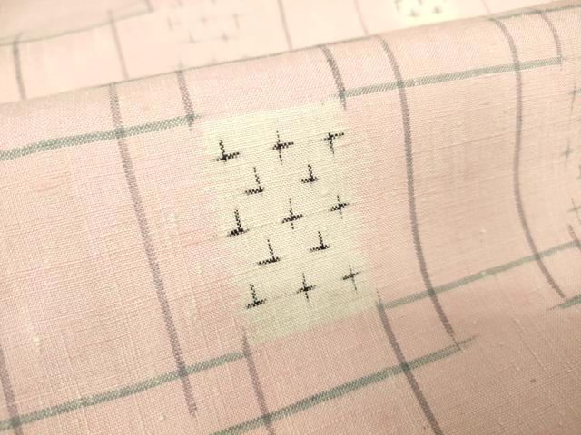 平和屋着物▽上質な紬 単衣 変わり格子 正絹 逸品 DAAV5828az