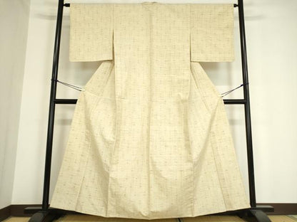 平和屋着物▽上質な紬 単衣 絣文 正絹 逸品 DAAV5838az