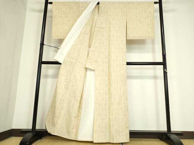 平和屋着物▽上質な紬 単衣 絣文 正絹 逸品 DAAV5838az