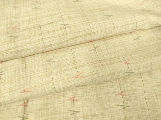 平和屋着物▽上質な紬 単衣 絣文 正絹 逸品 DAAV5838az
