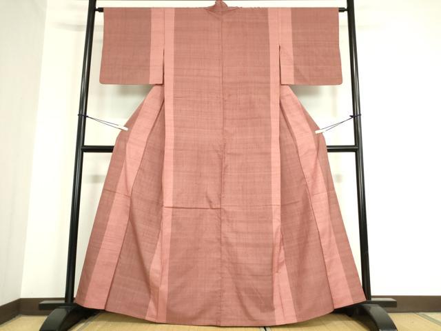平和屋着物▽上質な紬 単衣 間道 正絹 逸品 DAAV5839az