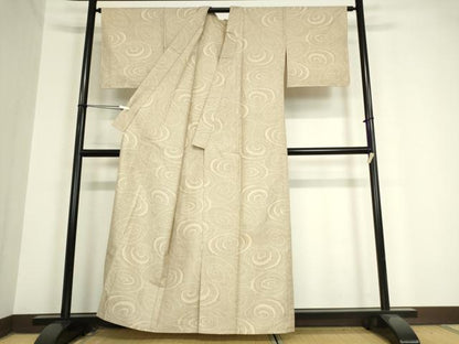 平和屋着物▽本場大島紬 白大島 単衣 7マルキ 流水文 正絹 逸品 DAAV5843az