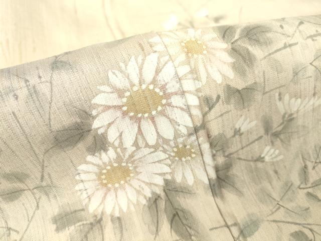 平和屋着物▽訪問着 単衣 生紬 草花文 手描き 暈し染め 正絹 逸品 未使用 DAAV5905az