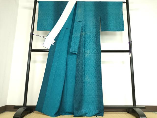 平和屋着物▽上質な小紋　単衣　草花地紋　暈し染め　正絹　逸品　DAAV5906az