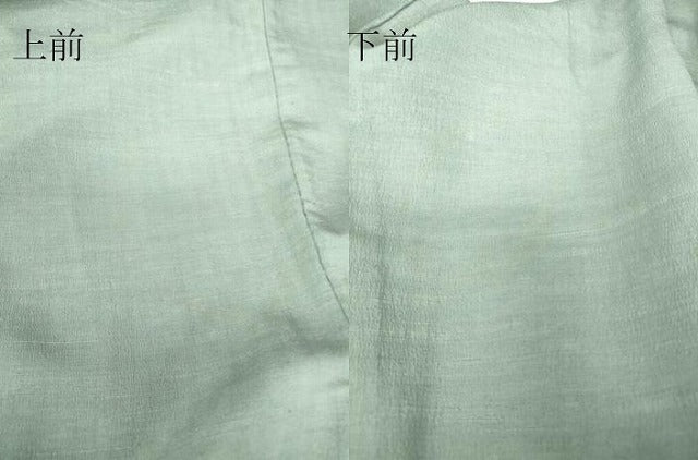 平和屋着物▽男性 色無地 単衣 お召縮緬 水浅葱色 正絹 逸品 DAAV5907az