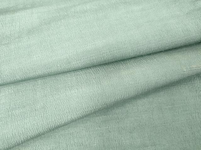 平和屋着物▽男性 色無地 単衣 お召縮緬 水浅葱色 正絹 逸品 DAAV5907az