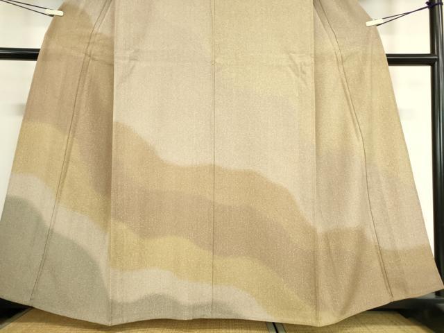 平和屋着物▽訪問着 単衣 紬地 霞文 正絹 逸品 未使用 DAAV5913az