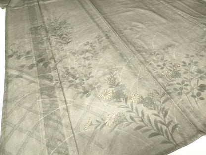 平和屋着物▽訪問着 無双 紗袷 紗×絽 草花文 金彩 ロング丈 正絹 逸品 DAAV5914az