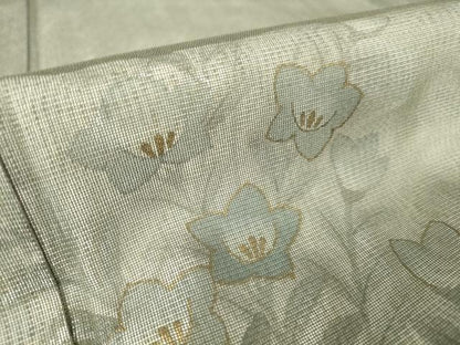 平和屋着物▽訪問着 無双 紗袷 紗×絽 草花文 金彩 ロング丈 正絹 逸品 DAAV5914az
