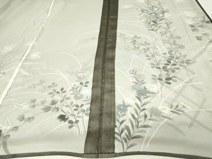 平和屋着物▽訪問着 無双 紗袷 紗×絽 草花文 金彩 ロング丈 正絹 逸品 DAAV5914az