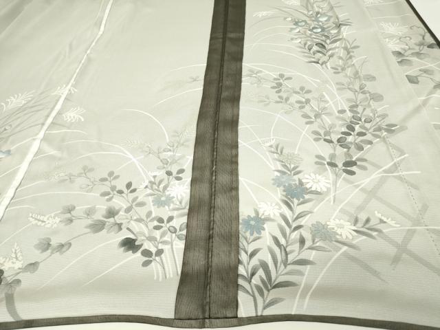 平和屋着物▽訪問着 無双 紗袷 紗×絽 草花文 金彩 ロング丈 正絹 逸品 DAAV5914az