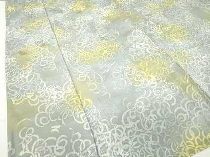 平和屋着物▽上質な小紋 単衣 抽象柄 金糸 正絹 逸品 DAAV5918az