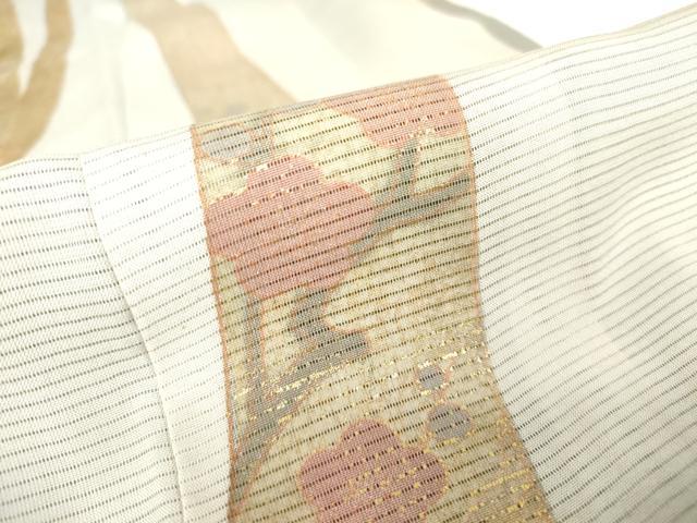 平和屋着物▽訪問着　無双　紗袷　紗×絽　束ね熨斗花文　暈し染め　金彩　正絹　逸品　DAAV5920az