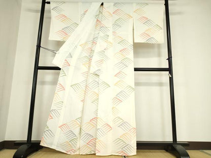 平和屋着物▽上質な小紋 単衣 流水文 正絹 逸品 DAAV5922az