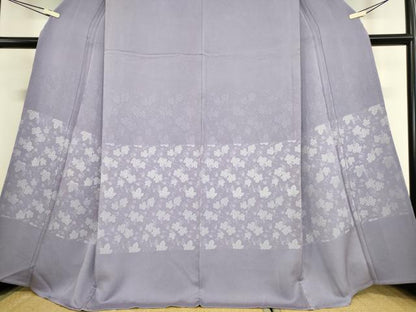 平和屋着物▽訪問着 単衣 お召地 葡萄蔦の葉文 正絹 逸品 DAAV5925az