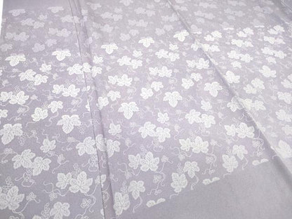平和屋着物▽訪問着 単衣 お召地 葡萄蔦の葉文 正絹 逸品 DAAV5925az