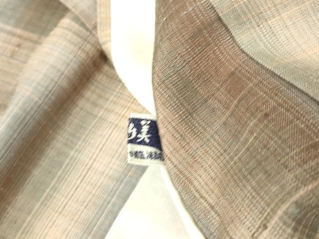 平和屋着物▽上質な紬 単衣 格子 正絹 逸品 DAAV5927az