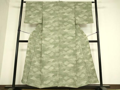 平和屋着物▽江戸小紋　単衣　作家物　松皮菱取吉祥文　正絹　逸品　DAAV5931az