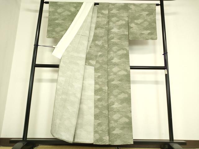 平和屋着物▽江戸小紋　単衣　作家物　松皮菱取吉祥文　正絹　逸品　DAAV5931az