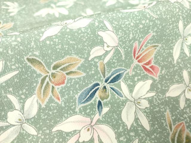 平和屋着物▽上質な小紋 単衣 舞花文 正絹 逸品 未使用 DAAV5935az